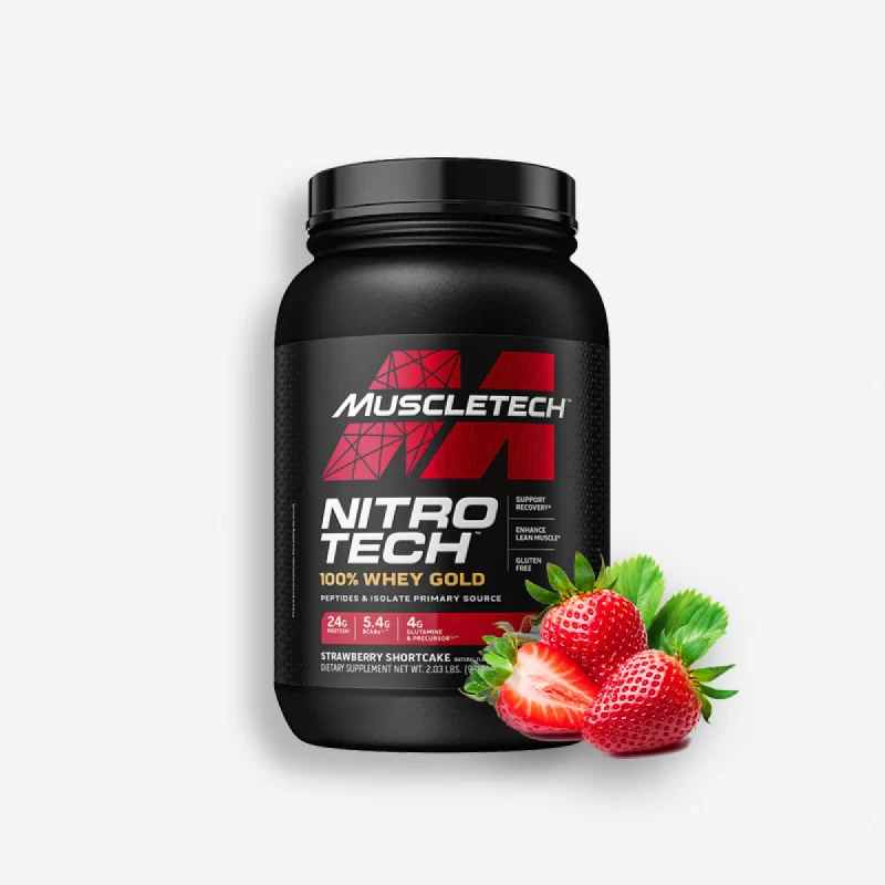 NITRO TECH WHEY GOLD 2 LIBRAS SABOR STRAWBERRY - MUSCLETECH