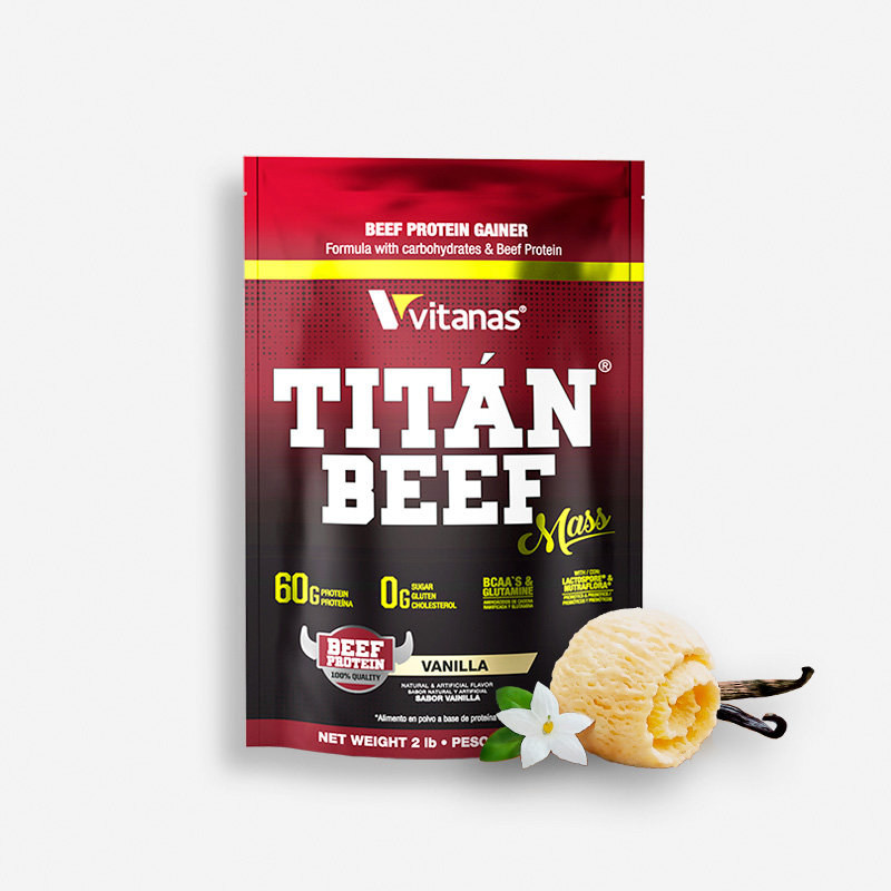 TITÁN BEEF MASS 2 LIBRAS SABOR VAINILLA - VITANAS