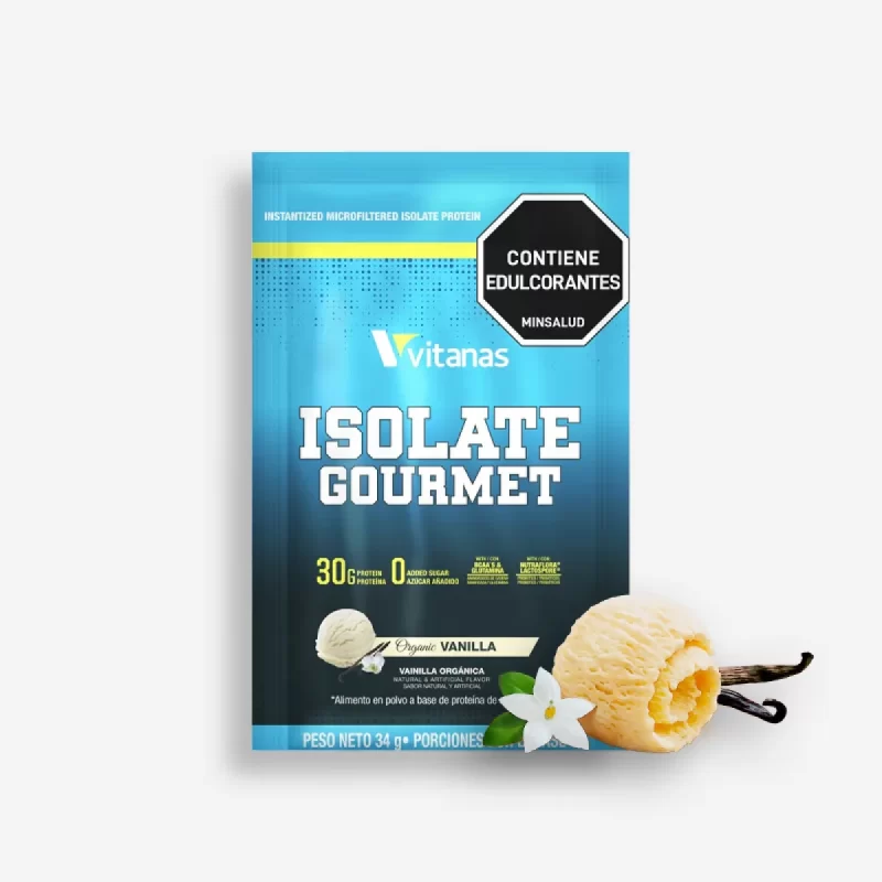 UNIDAD SOBRE ISOLATE GOURMET 34 GRAMOS SABOR VAINILLA - VITANAS
