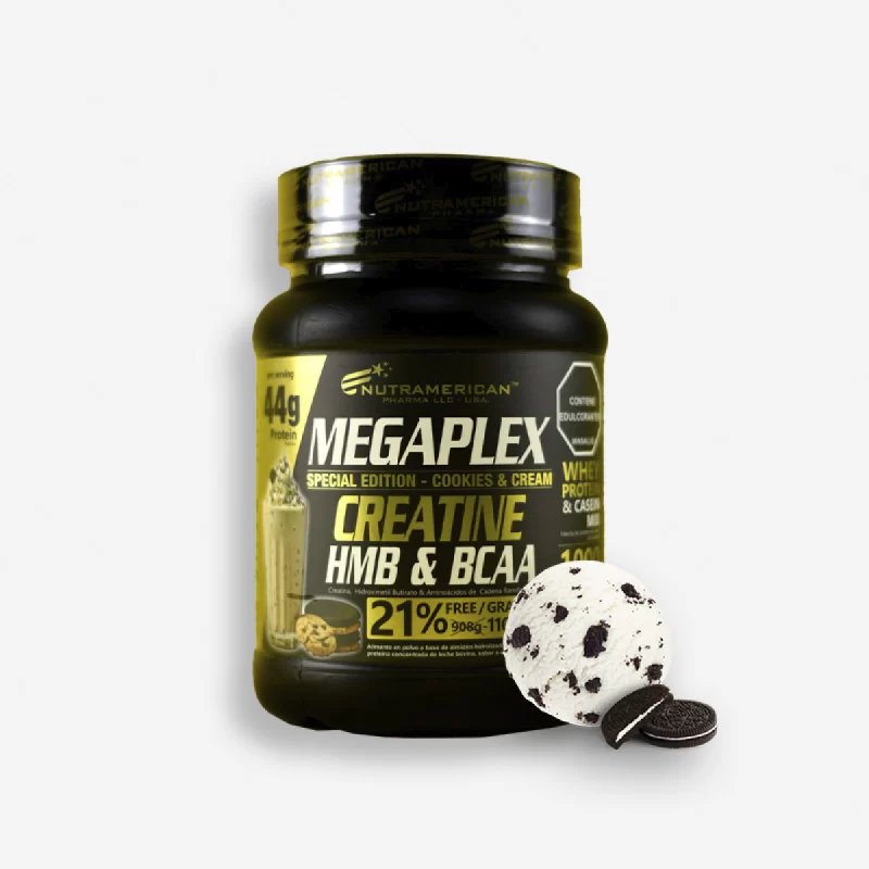 MEGAPLEX CREATINE HMB & BCAA 2,1 LIBRAS SABOR COOKIES AND CREAM - NUTRAMERICAN