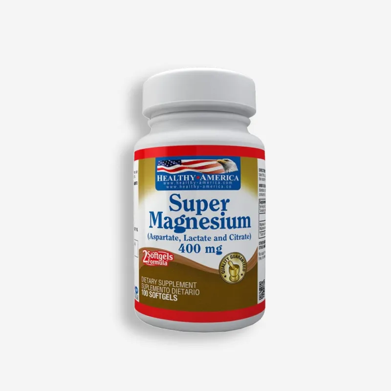 SUPER MAGNESIUM 400MG - 100 PERLAS - HEALTHY AMERICA