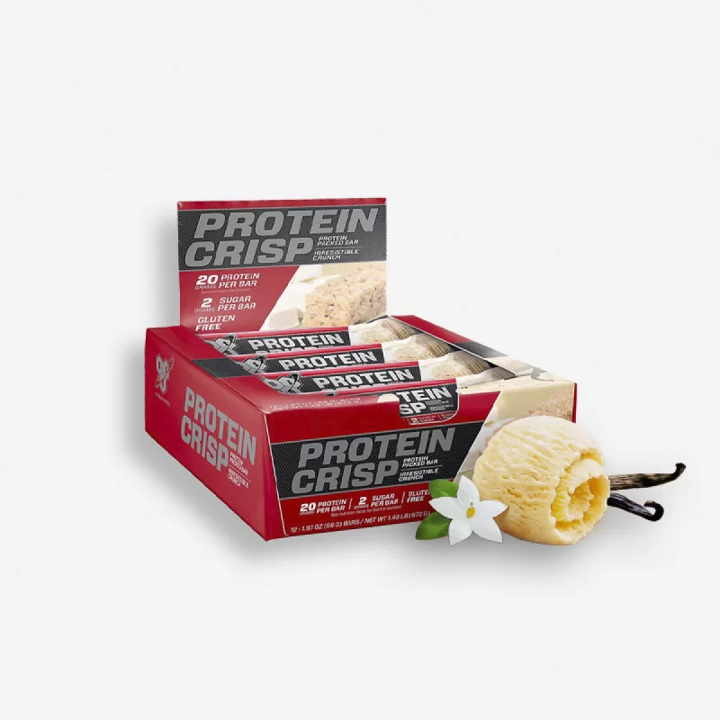 CAJA PROTEIN CRISP X12 UNIDADES VAINILLA MARSMALLOW - BSN