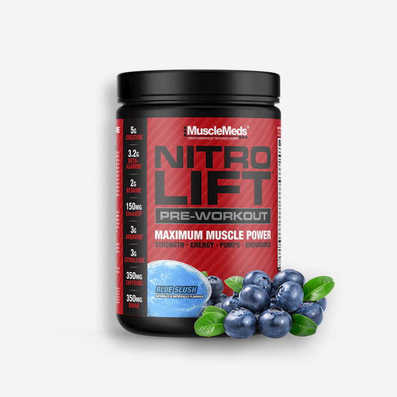 NITRO LIFT PRE-WORKOUT SABOR BLUE SLUSH 40 SERVICIOS  - MUSCLEMEDS