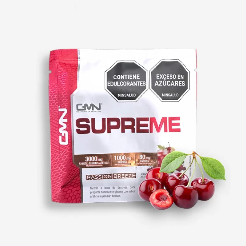 UNIDAD SOBRE PRE ENTRENO SUPREME SABOR PASSION BREEZE 15 GRAMOS - GMN