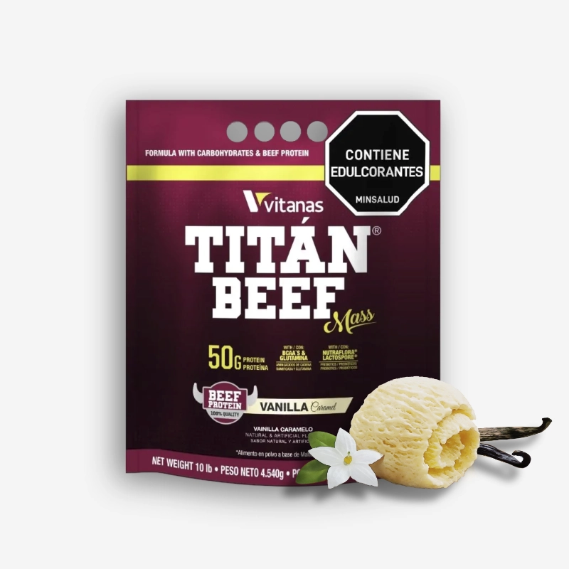TITAN BEEF MASS 10 LIBRAS SABOR VAINILLA – VITANAS