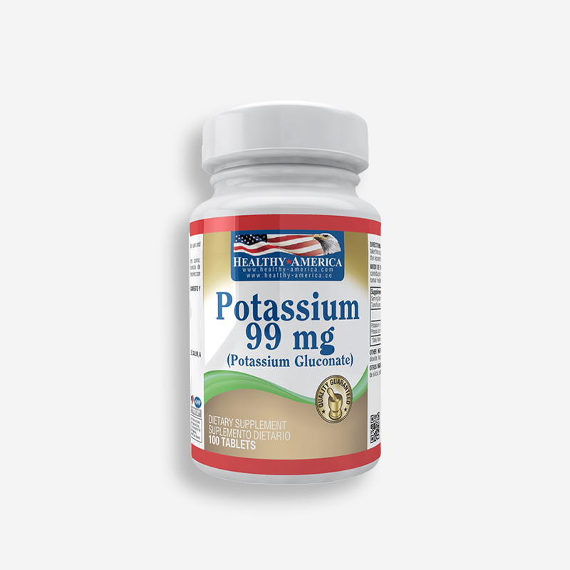 POTASSIUM 99MG - 100 TABLETAS - HEALTHY AMERICA